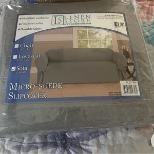 Gray Micro-Suede Sofa Slipcover